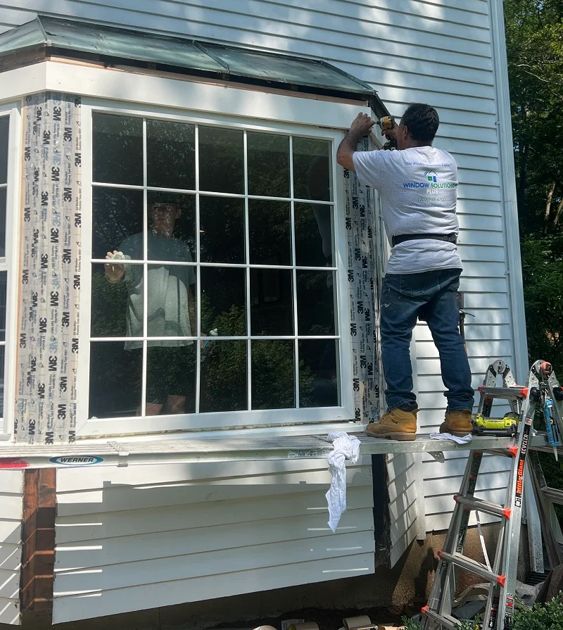 New Harvey windows installed and the bay window structure is flashed